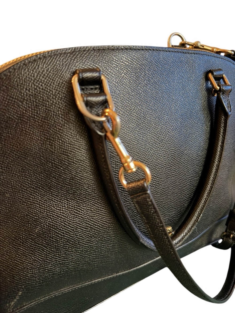 Final Sale, Bundle!✨Coach✨ Black Leather Dome Sierra Satchel Crossbody Gold - Picture 8 of 13
